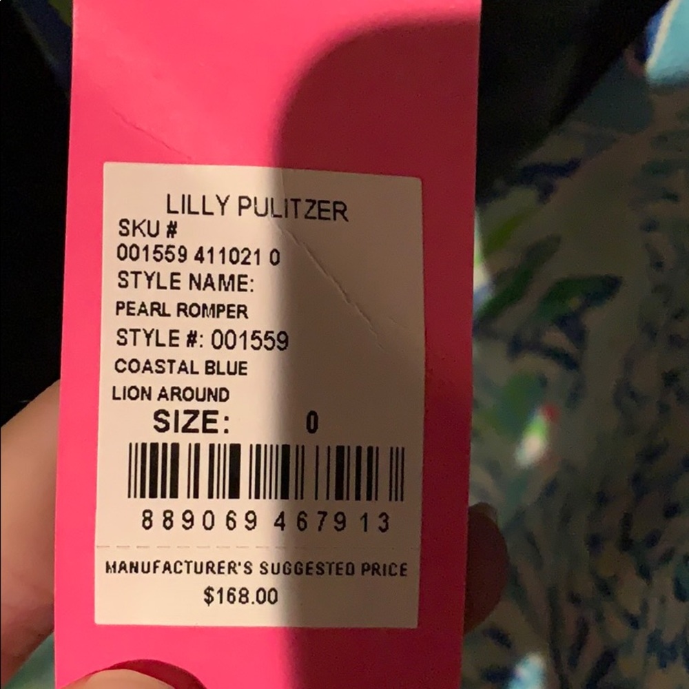 NWT LILLY PULITZER PEARL ROMPER COASTAL BLUE LION - Picture 10 of 12